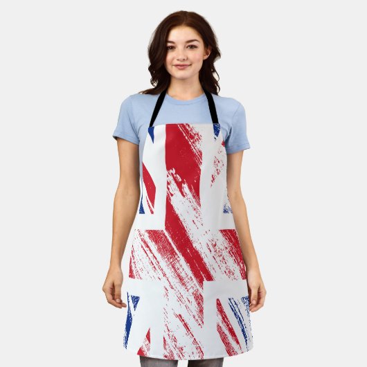 Oude  Grunge Vlag van Groot-Brittannië Schort (Gedragen)