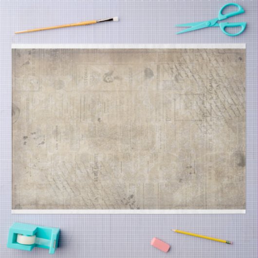 Oude Grungy Geel Krantenpapier Tissuepapier (Craft)