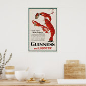 Oude Guinness Kreeft Poster Print, Iers Bier (Keuken)