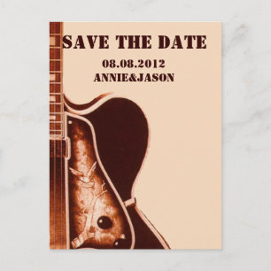 Oude Guitar Western Country Wedding save the date Aankondigingskaart