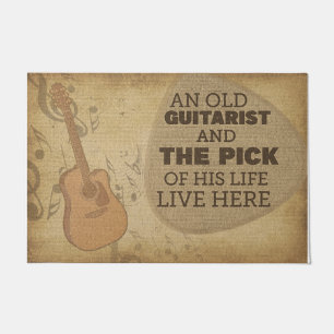 Oude Guitarist Doormat, gitaarspeler Deurmat