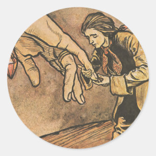 Oude Gulliver's Travels van Arthur Rackham Ronde Sticker
