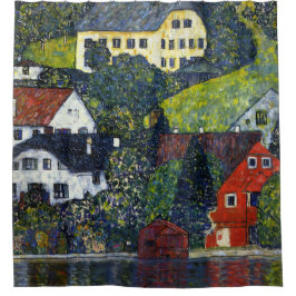 Oude Gustav Klimt Huizen Unterach Attersee Kunst Douchegordijn