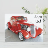 Oude Guy Birthday Party - Klassieke auto Kaart (Staand voorkant)