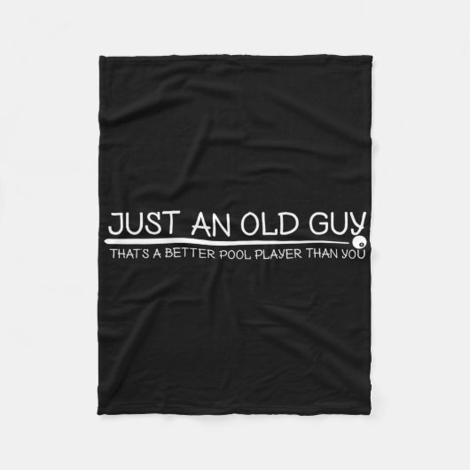 Oude Guy Pool Player-cadeauontwerp voor oudere bil Fleece Deken (Voorkant)
