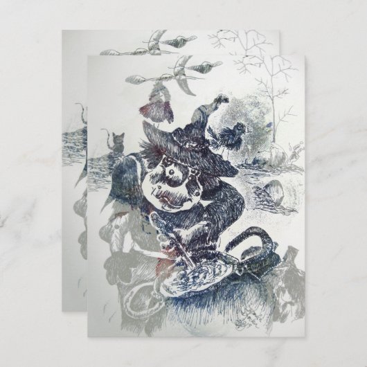 Oude hag heks die iets voor Halloween brouwt Notitiekaartje (Voorkant / Achterkant)