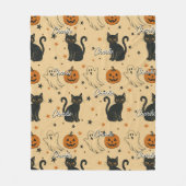 Oude Halloween-afdruk met herhalende naam Fleece Deken (Voorkant)