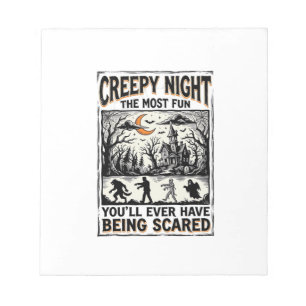 Oude Halloween Angstaanjagend Plezier Horror T-shi Notitieblok