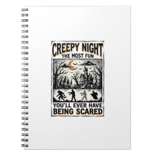 Oude Halloween Angstaanjagend Plezier Horror T-shi Notitieboek