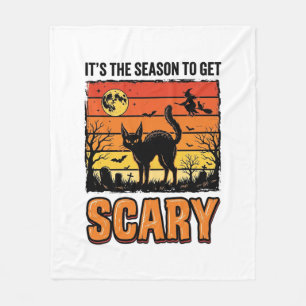 Oude Halloween Angstaanjagende Kat Heks Shirt Ontw Fleece Deken