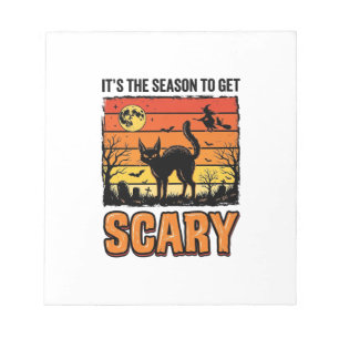 Oude Halloween Angstaanjagende Kat Heks Shirt Ontw Notitieblok
