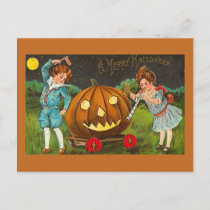 Oude Halloween-ansichtkaart Briefkaart