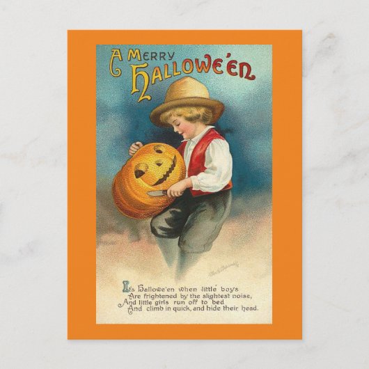 Oude Halloween-ansichtkaart Briefkaart (Voorkant)