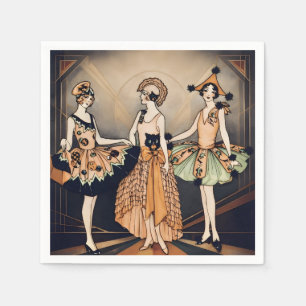 Oude Halloween Art Deco Flapper Poster 1920s Servet