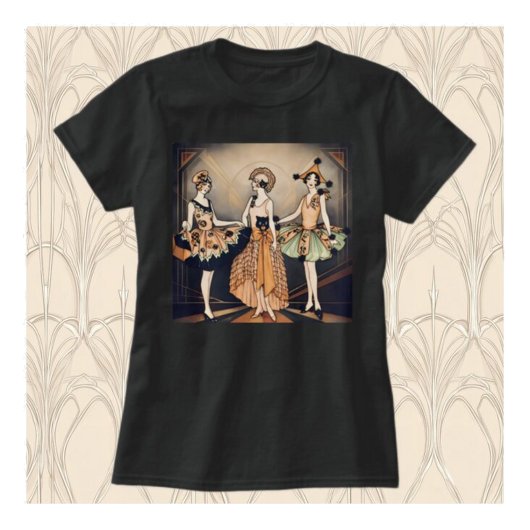 Oude Halloween Art Deco Flapper Poster | 1920s T-shirt