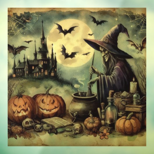 Oude Halloween Art Window Cling Raamsticker (Vel 3)