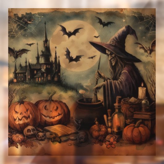 Oude Halloween Art Window Cling Raamsticker (Vel 2)