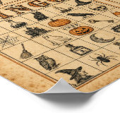 Oude Halloween Bingo Kaarten Poster (Hoek)