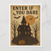 Oude Halloween: binnen als je durft Briefkaart (Voorkant)