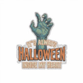 Oude Halloween Binnen Mijn Hart Monster Hand Des Sticker (Voorkant)