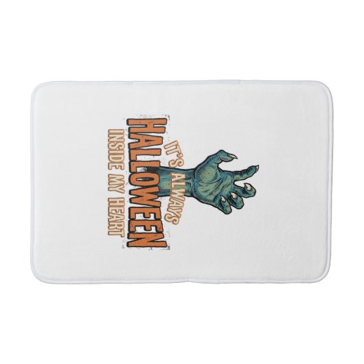 Oude Halloween Binnen Mijn Hart Monster Hand Ontwe Badmat (Voorkant)