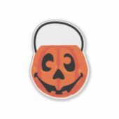 Oude Halloween blaasvorm pompoen snoep emmer Sticker (Voorkant)