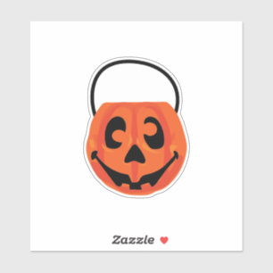 Oude Halloween blaasvorm pompoen snoep emmer Sticker