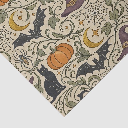Oude Halloween-bladversiering Tissuepapier (Detail)