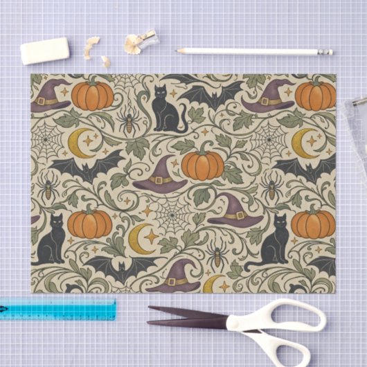 Oude Halloween-bladversiering Tissuepapier (Craft)