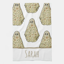 Oude Halloween Bloemige Geest Handdoek