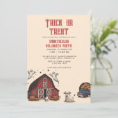 Oude Halloween Boerderij Geest Kaart (Staand voorkant)