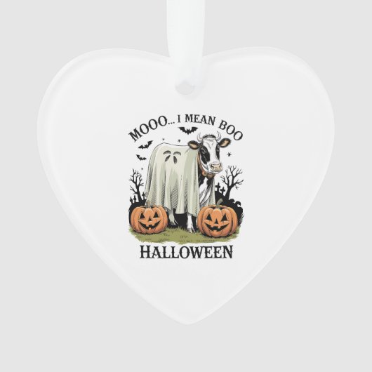 Oude Halloween boerderij koe Ornament (voorkant)