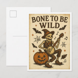 Oude Halloween Bone to be Wild Briefkaart