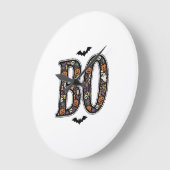 Oude Halloween Boo Doodle Vectorontwerp_1 Grote Klok (Hoek)