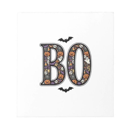 Oude Halloween Boo Doodle Vectorontwerp_1 Notitieblok (Voorkant)