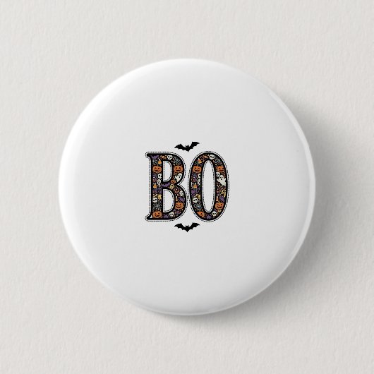 Oude Halloween Boo Doodle Vectorontwerp_1 Ronde Button 5,7 Cm (Voorkant)