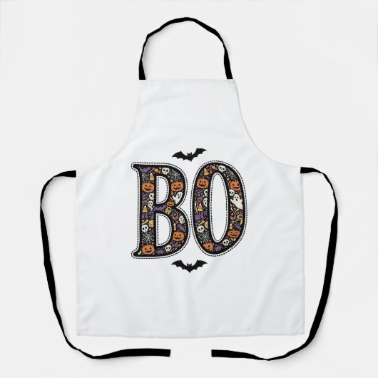 Oude Halloween Boo Doodle Vectorontwerp_1 Schort (Voorkant)