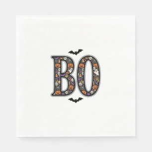 Oude Halloween Boo Doodle Vectorontwerp_1 Servet