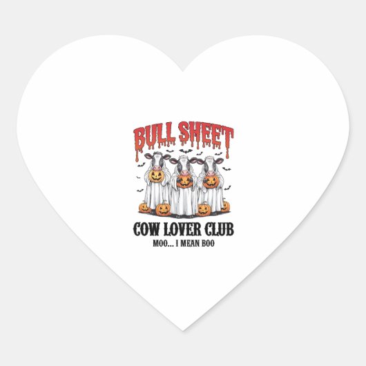 Oude Halloween Bull Sheet Hart Sticker (Voorkant)