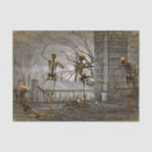 Oude Halloween Decoupage Dansende Skeletten Tissuepapier (Voorkant)