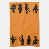Oude Halloween-demon duivel silhouetten Theedoek (Verticaal)