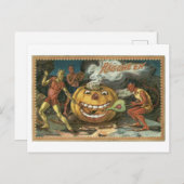 Oude halloween, duivels briefkaart (Voorkant / Achterkant)
