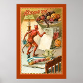 Oude Halloween Duivels Menu Poster (Voorkant)