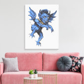 Oude Halloween, eng beestachtig waterspuwer demon Canvas Afdruk (Insitu (Woonkamer))