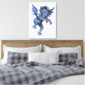 Oude Halloween, eng beestachtig waterspuwer demon Canvas Afdruk (Insitu (Slaapkamer))