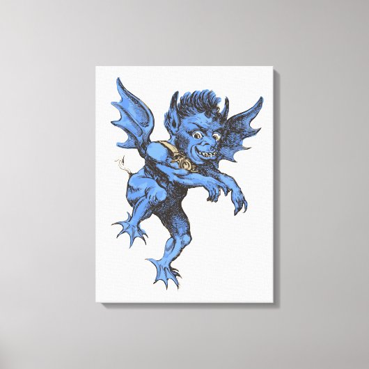 Oude Halloween, eng beestachtig waterspuwer demon Canvas Afdruk (Voorkant)