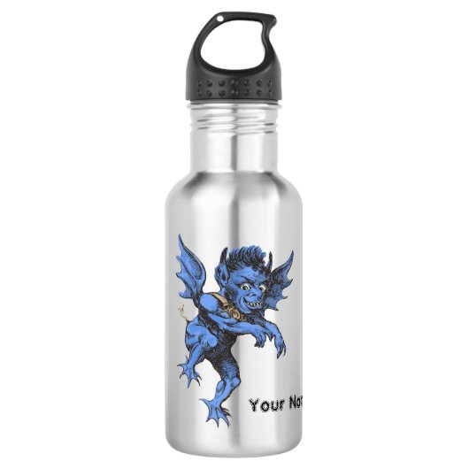 Oude Halloween, eng beestachtig waterspuwer demon Waterfles (Voorkant)