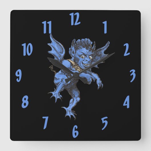 Oude Halloween, eng beestachtige Gargoyle Demon Vierkante Klok (Voorkant)