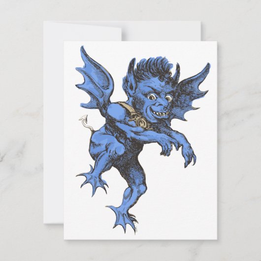 Oude Halloween, eng beestachtige waterspuwer demon Kaart (Voorkant)