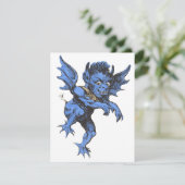 Oude Halloween, eng beestachtige waterspuwer demon Kaart (Staand voorkant)